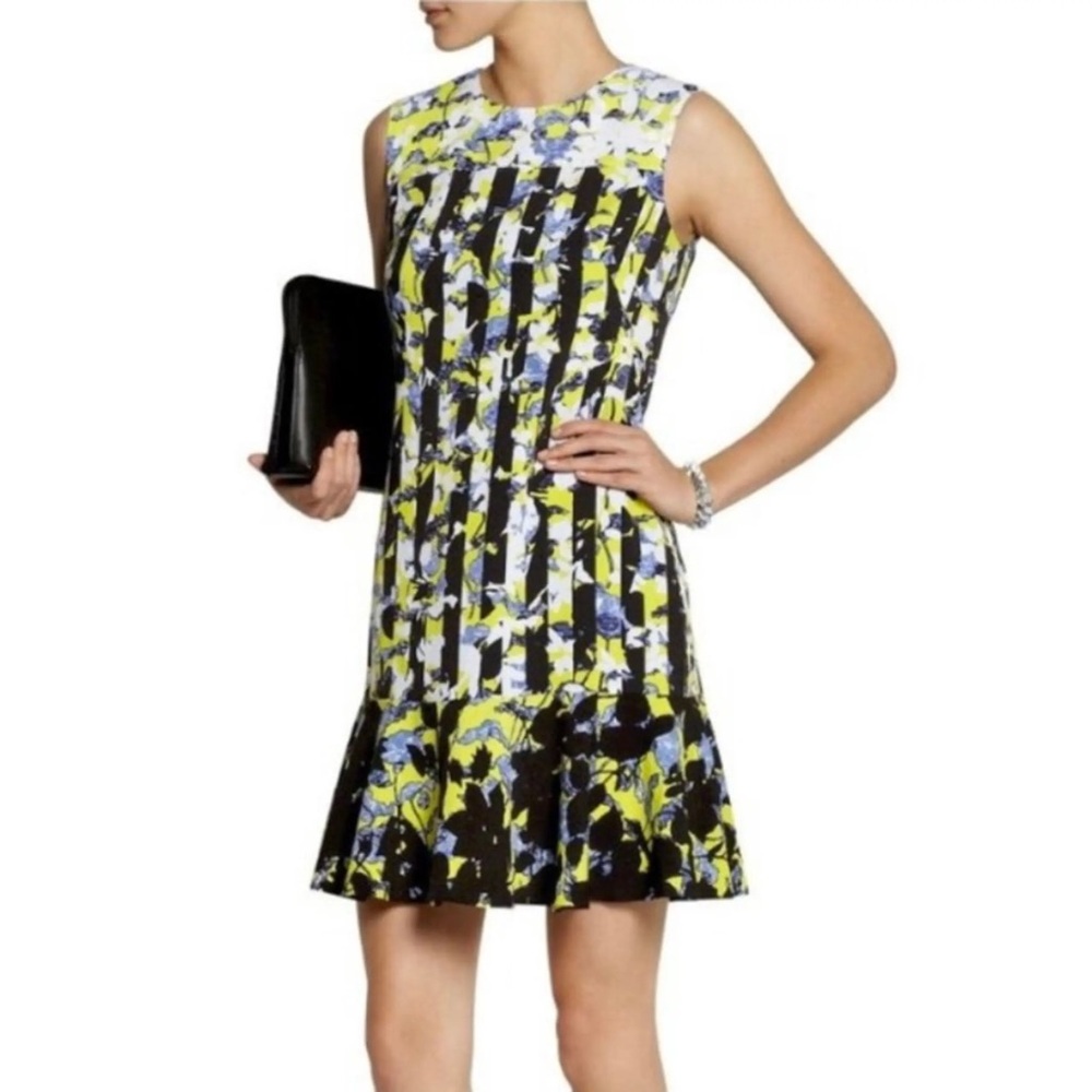 Peter Pilotto x Target Shift Dress in Blue and Yellow Floral Polyester